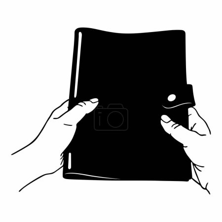 Téléchargez les illustrations : Les mains tiennent un dossier avec des documents - en licence libre de droit
