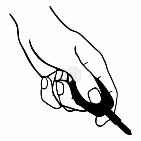 Illustration for Car key in the human hand - Royalty Free Image