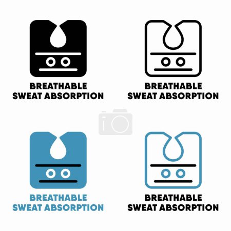 Illustration for Breathable sweat absorption vector information sign - Royalty Free Image