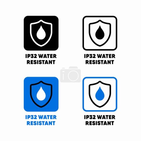 Illustration for IP32 water resistant vector information sign - Royalty Free Image