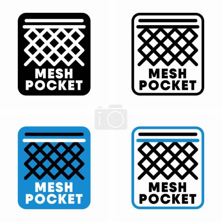 Illustration for Mesh pocket vector information sign - Royalty Free Image