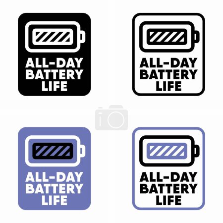 Ilustración de Todo el día signo de información vectorial batería vida - Imagen libre de derechos