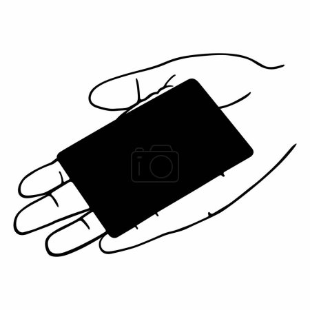 Ilustración de Tarjeta en la palma de la mano humana - Imagen libre de derechos