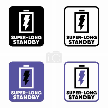 Illustration for Super-long standby vector information sign - Royalty Free Image