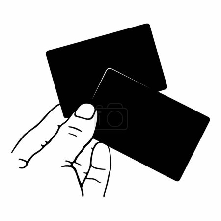 Illustration for Human hand holds two cards - Royalty Free Image