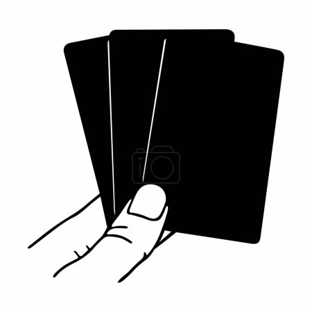 Illustration for Three cards in human hand - Royalty Free Image
