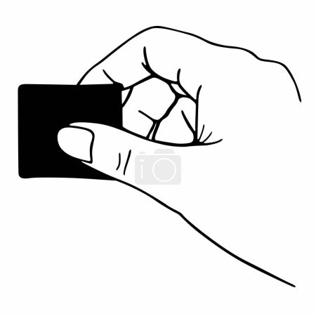 Illustration for Hand holding eraser correcting written mistakes - Royalty Free Image
