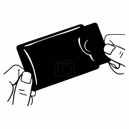 Illustration for RFID Protection, RFID-blocking Sleeve best way to protect your card from electronic theft - Royalty Free Image
