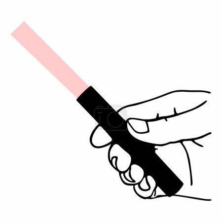 Illustration for Hand holding a medical flashlight - Royalty Free Image