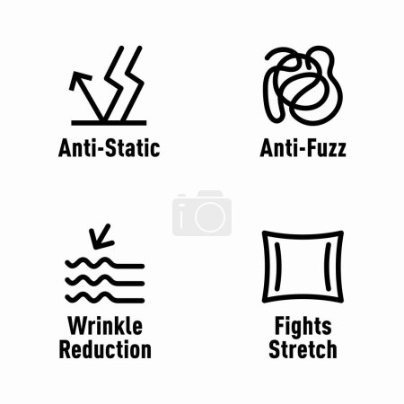 Ilustración de Anti-estática anti-fuzz reducción de arrugas peleas estirar vector signo de información - Imagen libre de derechos