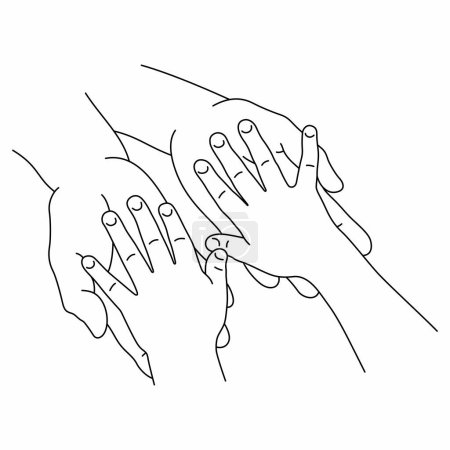 Illustration for Adult palms holding child hands - Royalty Free Image