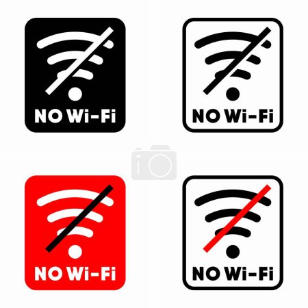 Illustration for No Wi-Fi Zone information sign - Royalty Free Image