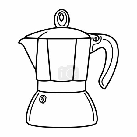 Ilustración de Moka olla una estufa-top cafetera - Imagen libre de derechos
