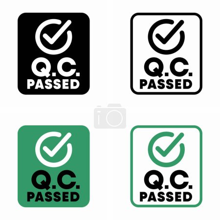 Illustration for Q.C. Passed vector information sign - Royalty Free Image