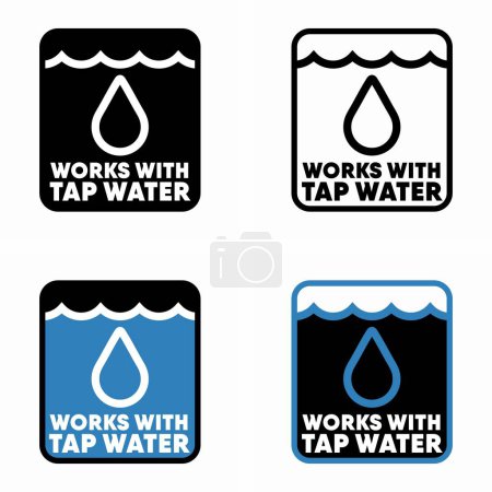 Ilustración de Funciona con el signo de información del vector Tap Water - Imagen libre de derechos
