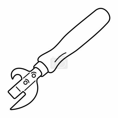 Illustration for Can opener, Lever-type tin opener - Royalty Free Image