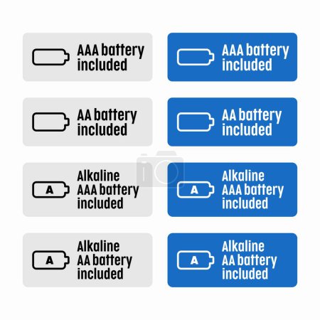 Illustration for Alcaline battery included vector information sign - Royalty Free Image