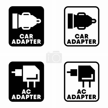 Téléchargez les illustrations : Adaptateur de voiture, panneau d'information de vecteur d'adaptateur secteur - en licence libre de droit