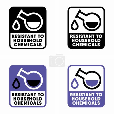 Téléchargez les photos : Résistant au signe d'information vectoriel de produits chimiques ménagers - en image libre de droit