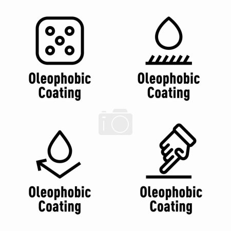 Illustration for Oleophobic Coating vector information signs - Royalty Free Image