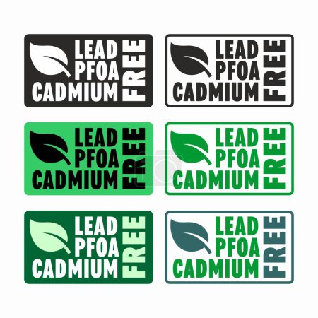 Illustration for Lead Pfoa Cadmium Free vector information sign - Royalty Free Image