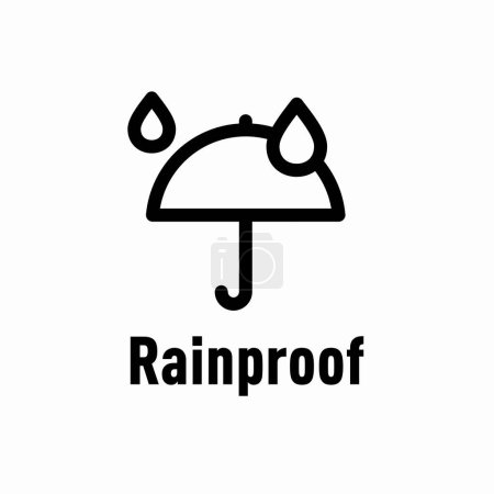 Illustration for Rainproof property vector information sign - Royalty Free Image