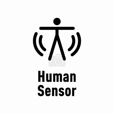 Illustration for Human Sensor vector information sign - Royalty Free Image