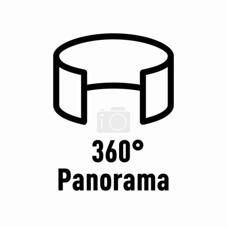 Illustration for 360 degrees Panorama vector information sign - Royalty Free Image