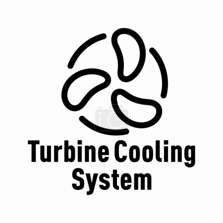 Téléchargez les illustrations : Panneau d'information vectoriel du système de refroidissement à turbine - en licence libre de droit