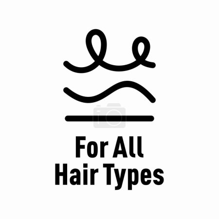 Téléchargez les illustrations : Pour tous les types de cheveux signe d'information vectorielle - en licence libre de droit