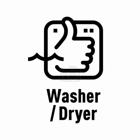 Illustration for Washer Dryer vector information sign - Royalty Free Image