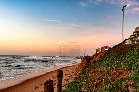 Umdloti Beach and Coastline at Sunrise, KwaZulu-Natal, South Africa