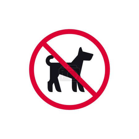 No fouling dog prohibited sign, no walk forbidden modern round sticker, vector illustration.
