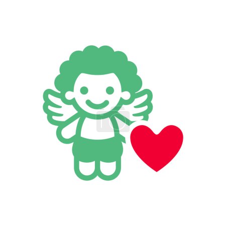 Icône de Cupidon ou symbole de Saint Valentin, signe de vacances conçu pour la célébration, style moderne vectoriel à la mode.