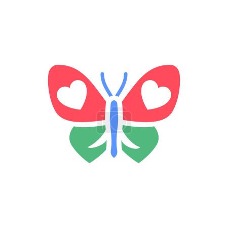 butterfly icon or Valentines day symbol, holiday sign designed for celebration, vector trendy modern style.