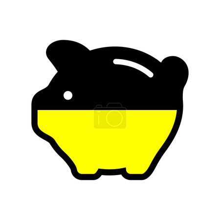 Flag of Aachen, piggy bank icon, vector symbol.