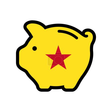 Flag of Moheli, piggy bank icon, vector symbol.