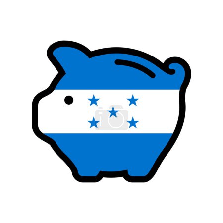 Flag of Honduras, piggy bank icon, vector symbol.