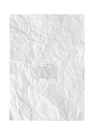 Weißes zerknülltes Papierblatt isoliert auf weißem Hintergrund