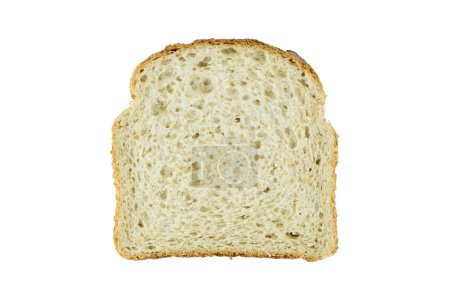 Foto de Rebanada de pan tostado aislado sobre fondo blanco, vista superior, plano poner alimentos de primer plano - Imagen libre de derechos
