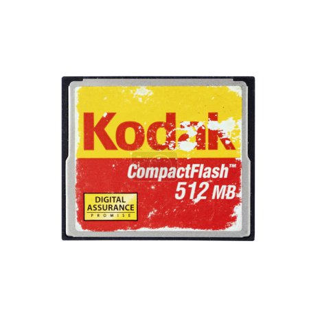 Photo for Vilnius, Lithuania - 10 December 2023: Vintage Kodak compact flash memory card isolated white background - Royalty Free Image