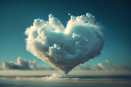 Foto de Hearts shape cloud on blue sky - Imagen libre de derechos