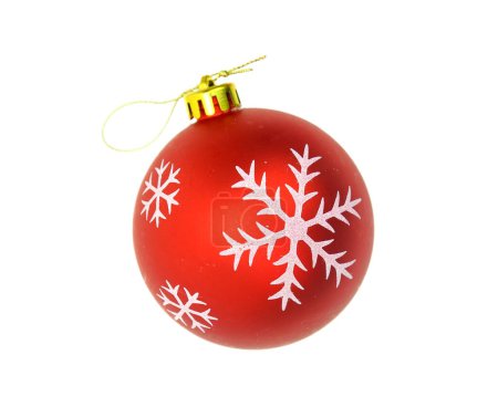 Photo for Red Christmas ball isolated on white background, - Royalty Free Image