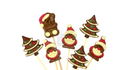Photo for Christmas cookies and candies isolated on white background, - Royalty Free Image