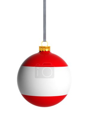 Photo for Austria flag Christmas ball isolated on white background, - Royalty Free Image