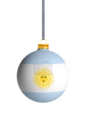 Photo for Argentina flag Christmas ball isolated on white background, - Royalty Free Image