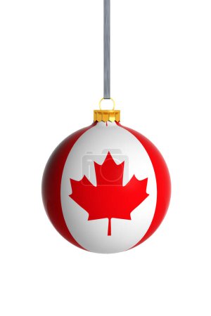 Photo for Canada flag Christmas ball isolated on white background, - Royalty Free Image