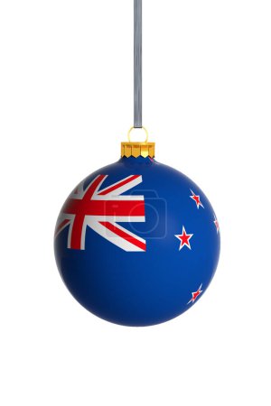 Photo for New Zealand flag Christmas ball isolated on white background, - Royalty Free Image