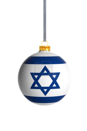 Photo for Israel flag Christmas ball isolated on white background, - Royalty Free Image