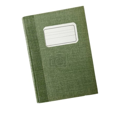 Photo for Green notebook isolated on white background, - Royalty Free Image